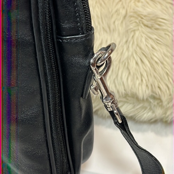 Cole Haan Black Leather Multi-Compartment Briefcase with Strap - Picture 6 of 14